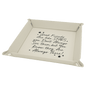 9" x 9" White/Black Laserable Leatherette Snap Up Tray with Silver Snaps (Sold by Case of 6)