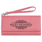 7 1/2" x 4" Pink Laserable Leatherette Wallet with Strap (Sold by Case of 6)