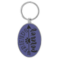 3" x 1 3/4" Laserable Leatherette/Metal Purple Oval Keychain (Sold by Case of 50)