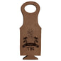 Dark Brown Laserable Leatherette Wine Bag (Sold by Case of 10)