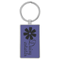 2 3/4" x 1 1/4" Laserable Leatherette/Metal Purple Rectangle Keychain (Sold by Case of 50)
