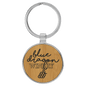 1 1/2" Laserable Leatherette/Metal Bamboo Round Keychain (Sold by Case of 50)