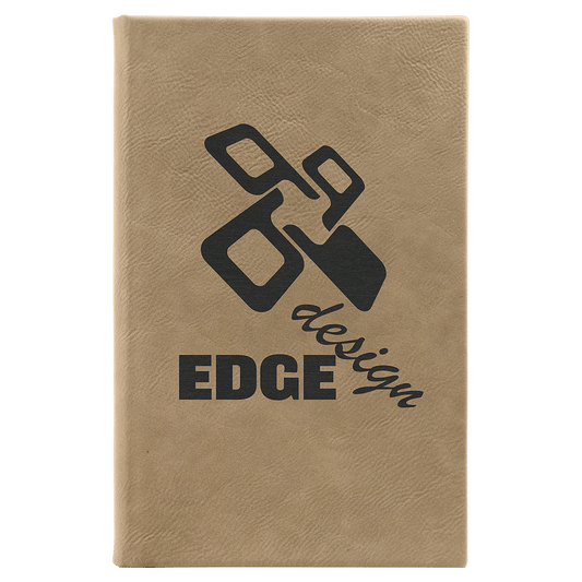 5 1/4" x 8 1/4" Light Brown Laserable Leatherette Sketch Book with Unlined  Notepad (Sold by Case of 4)