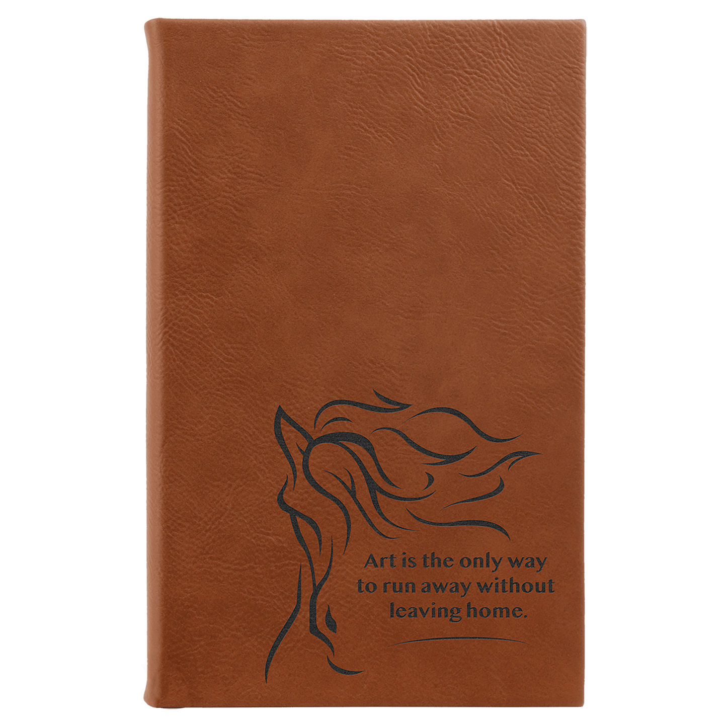 5 1/4" x 8 1/4" Rawhide Laserable Leatherette Sketch Book with Unlined Notepad (Sold by Case of 4)