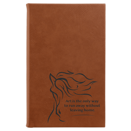 5 1/4" x 8 1/4" Rawhide Laserable Leatherette Sketch Book with Unlined Notepad (Sold by Case of 4)