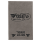 5 1/4" x 8 1/4" Gray Laserable Leatherette Sketch Book with Unlined Notepad (Sold by Case of 4)