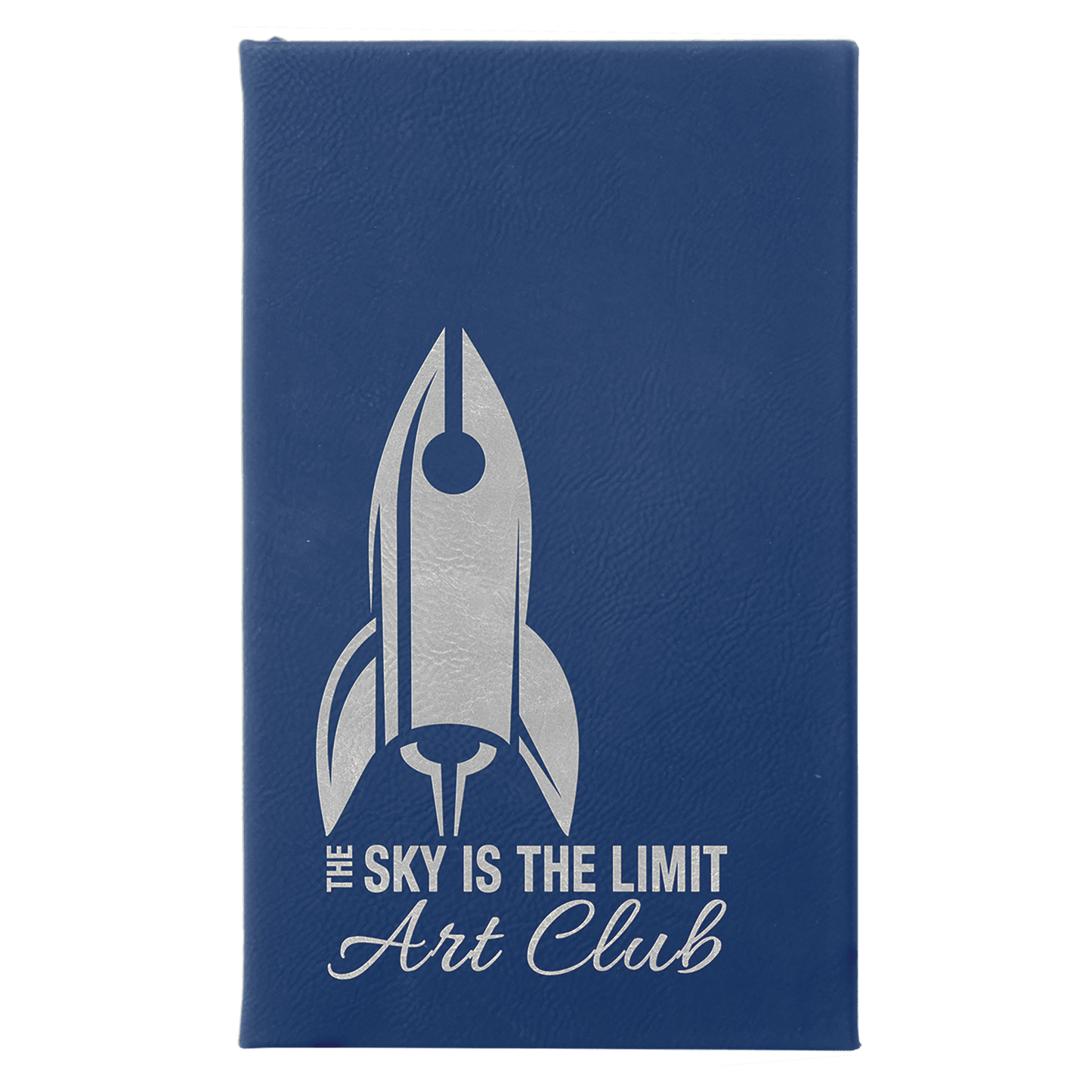5 1/4" x 8 1/4" Blue/Silver Laserable Leatherette Sketch Book with Unlined  Notepad (Sold by Case of 4)