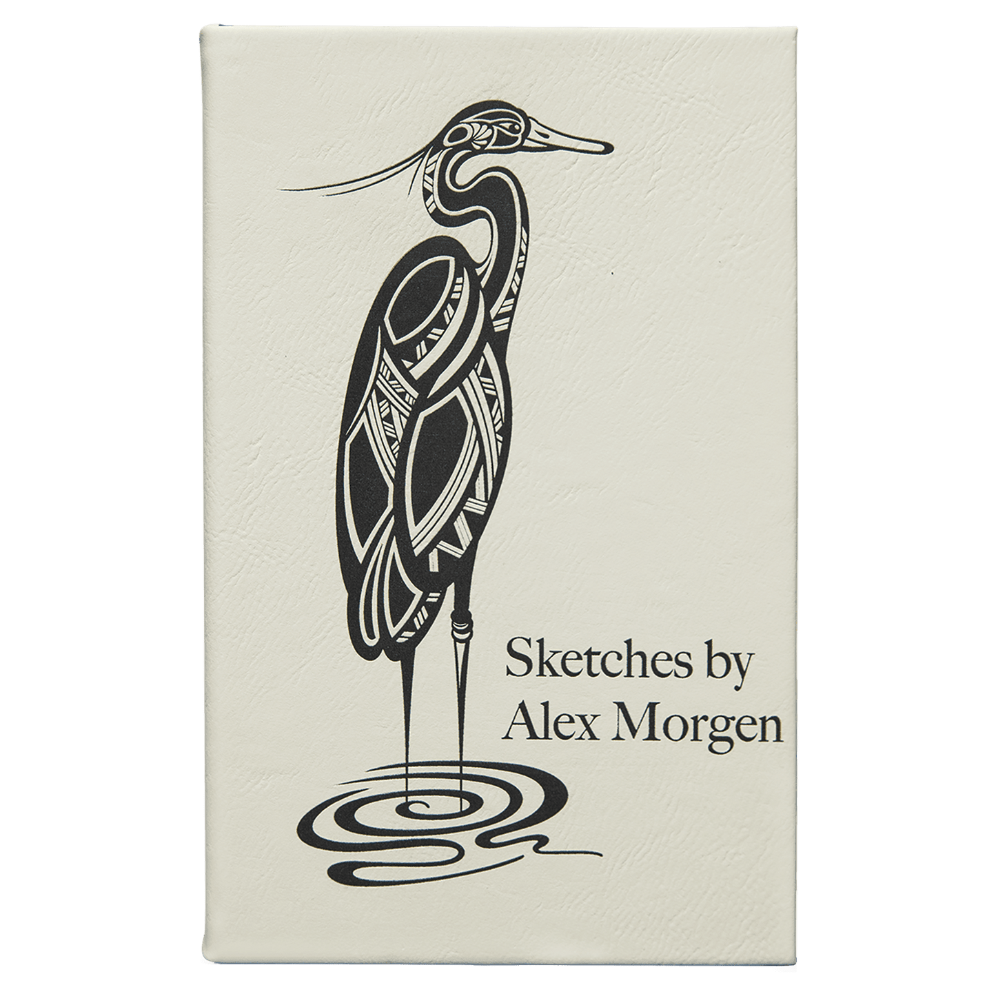 5 1/4" x 8 1/4" White Laserable Leatherette Sketch Book with Unlined Notepad (Sold by Case of 4)