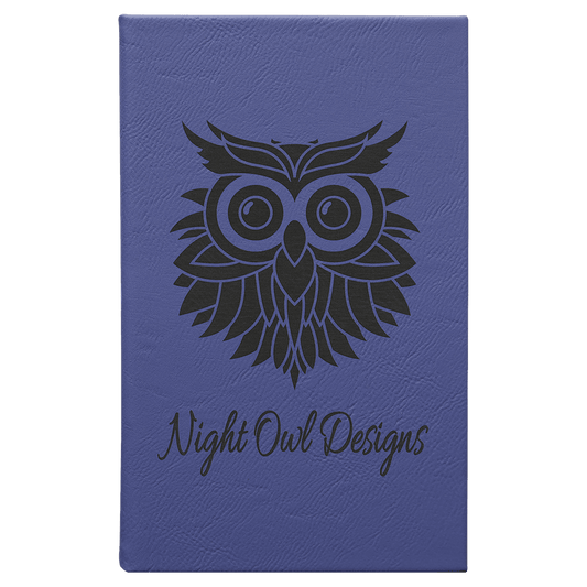 5 1/4" x 8 1/4" Purple Laserable Leatherette Sketch Book with Unlined Notepad (Sold by Case of 4)