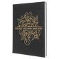 7" x 9 3/4" Black/Gold Laserable Leatherette Journal with Lined Notepad (Sold by Case of 4)