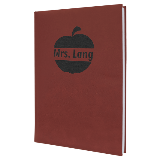 7" x 9 3/4" Rose Laserable Leatherette Journal with Lined Notepad (Sold by Case of 4)