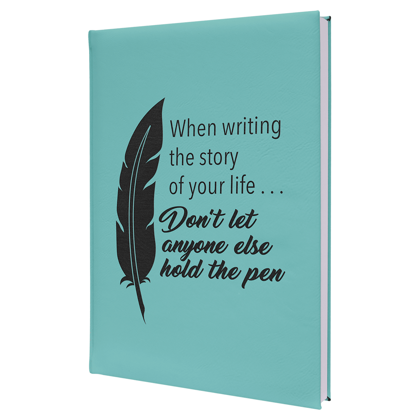 7" x 9 3/4" Teal Laserable Leatherette Journal with Lined Notepad (Sold by Case of 4)