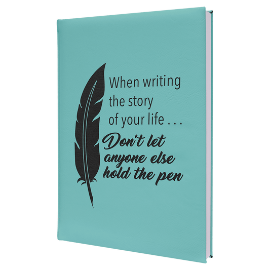 7" x 9 3/4" Teal Laserable Leatherette Journal with Lined Notepad (Sold by Case of 4)