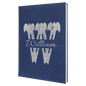7" x 9 3/4" Blue/Silver Laserable Leatherette Journal with Lined Notepad (Sold by Case of 4)