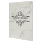 7" x 9 3/4" White Marble Laserable Leatherette Journal with Lined Notepad (Sold by Case of 4)