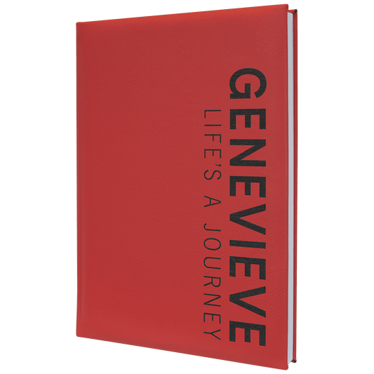 7" x 9 3/4" Red Laserable Leatherette Journal with Lined Notepad (Sold by Case of 4)