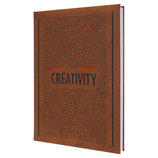 7" x 9 3/4" Rawhide Laserable Leatherette Sketch Book with Unlined Notepad (Sold by Case of 4)