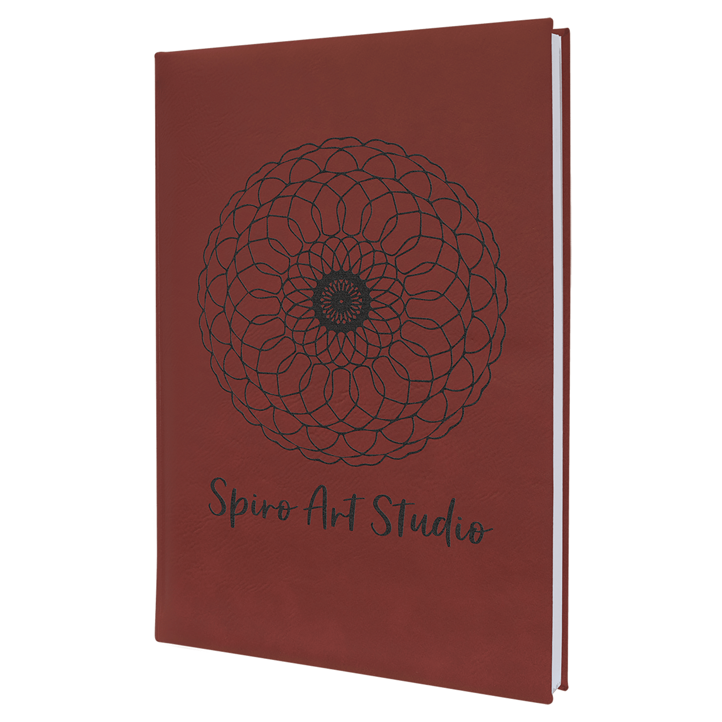 7" x 9 3/4" Rose Laserable Leatherette Sketch Book with Unlined Notepad (Sold by Case of 4)