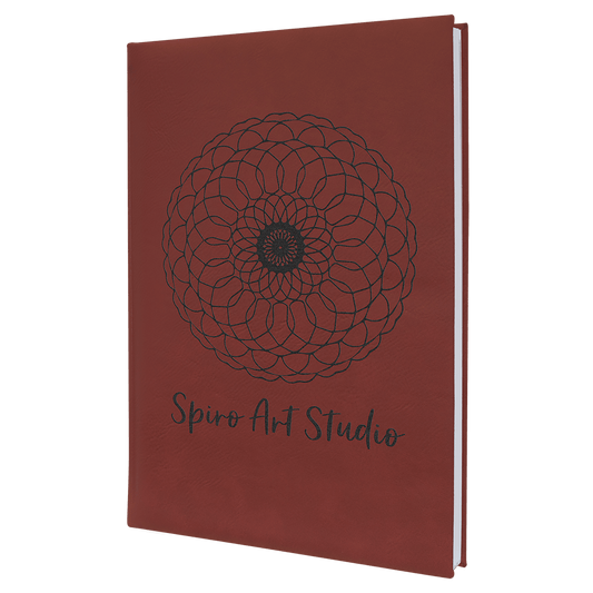 7" x 9 3/4" Rose Laserable Leatherette Sketch Book with Unlined Notepad (Sold by Case of 4)