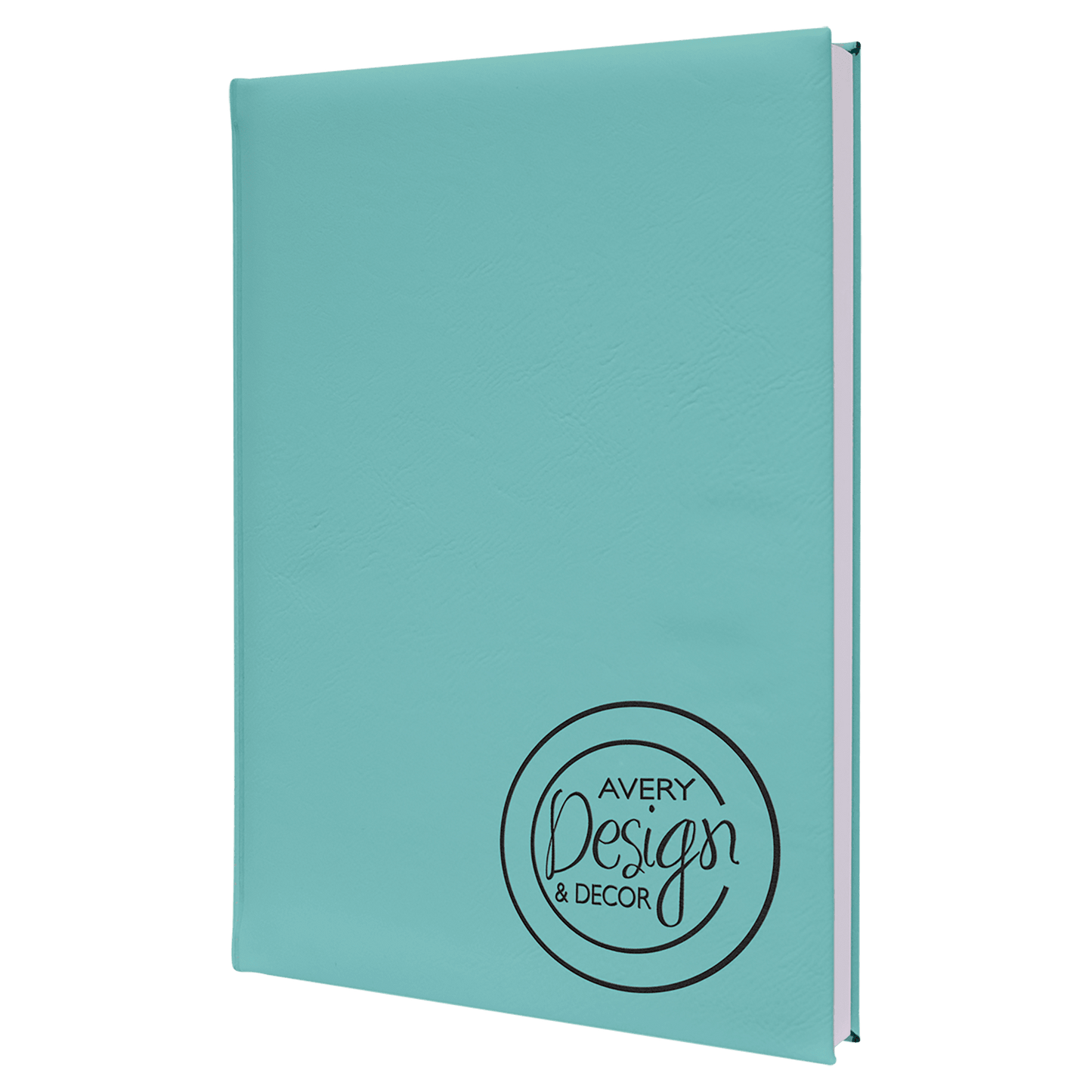 7" x 9 3/4" Teal Laserable Leatherette Sketch Book with Unlined Notepad (Sold by Case of 4)