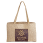 19" x 12" Burlap Bag with 5" Rustic/Gold Laserable Leatherette Gusset (Sold by Case of 10)