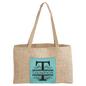 19" x 12" Burlap Bag with 5" Teal Laserable Leatherette Gusset (Sold by Case of 10)