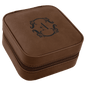 4" X 4" Dark Brown Laserable Leatherette Travel Jewelry Box with Black Lining (Sold by Case of 6)