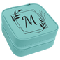 4" X 4" Teal Laserable Leatherette Travel Jewelry Box with Black Lining (Sold by Case of 6)