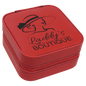 4" X 4" Red Laserable Leatherette Travel Jewelry Box with Black Lining (Sold by Case of 6)