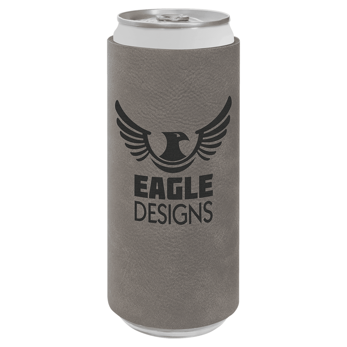Gray Laserable Leatherette Slim Beverage Holder (Sold by Case of 25)
