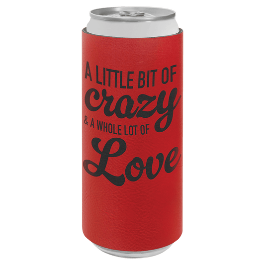 Red Laserable Leatherette Slim Beverage Holder (Sold by Case of 25)
