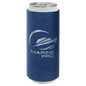 Blue/Silver Laserable Leatherette Slim Beverage Holder (Sold by Case of 25)