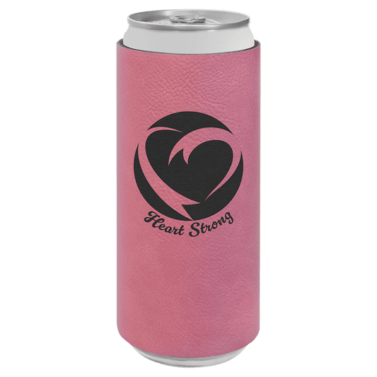 Pink Laserable Leatherette Slim Beverage Holder (Sold by Case of 25)