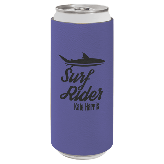 Purple Laserable Leatherette Slim Beverage Holder (Sold by Case of 25)