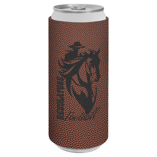 Football Laserable Leatherette Slim Beverage Holder (Sold by Case of 25)