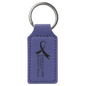 2 3/4" x 1 1/4" Purple Laserable Leatherette Rectangle Keychain (Sold by Case of 50)