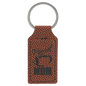 2 3/4" x 1 1/4" Football Laserable Leatherette Rectangle Keychain (Sold by Case of 50)