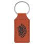 2 3/4" x 1 1/4" Basketball Laserable Leatherette Rectangle Keychain (Sold by Case of 50)