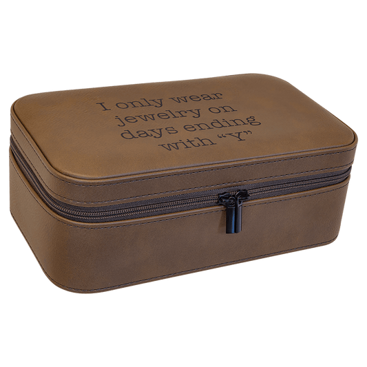 7 1/2" X 4 1/2" Dark Brown Laserable Leatherette Jewelry Box (Sold by Case of 6)