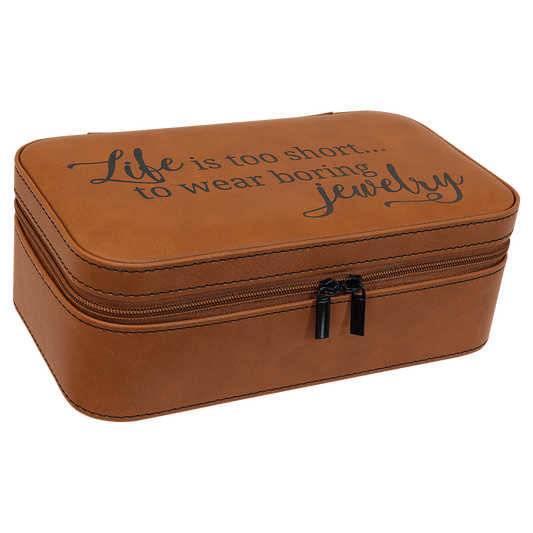 7 1/2" X 4 1/2" Rawhide Laserable Leatherette Jewelry Box (Sold by Case of 6)