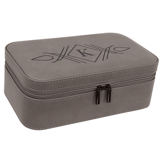7 1/2" X 4 1/2" Gray Laserable Leatherette Jewelry Box (Sold by Case of 6)