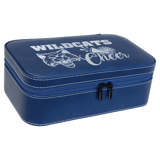 7 1/2" X 4 1/2" Blue/Silver Laserable Leatherette Jewelry Box (Sold by Case of 6)