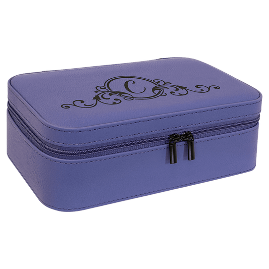 7 1/2" X 4 1/2" Purple Laserable Leatherette Jewelry Box (Sold by Case of 6)
