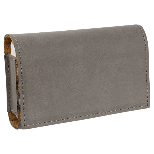 4 3/4" x 3 1/8" Gray Laserable Leatherette  Pill Box (Sold by Case of 10)