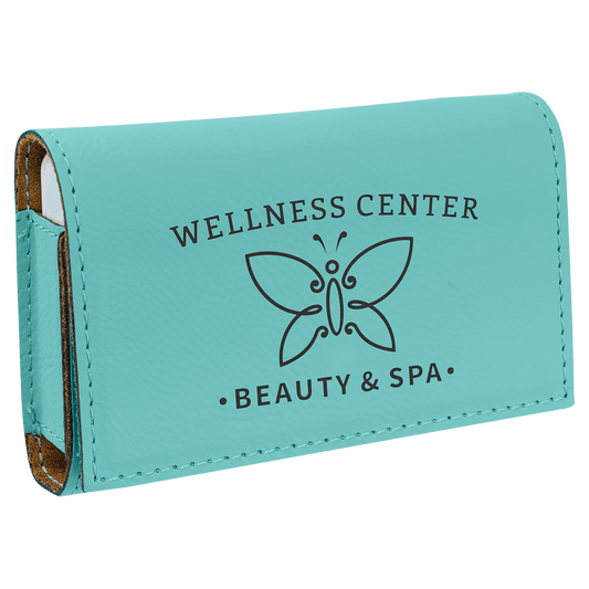 4 3/4" x 3 1/8" Teal Laserable Leatherette  Pill Box (Sold by Case of 10)