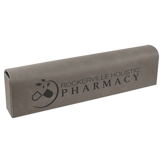 9 3/4" x 2 1/2" Gray Laserable Leatherette Pill Box (Sold by Case of 10)