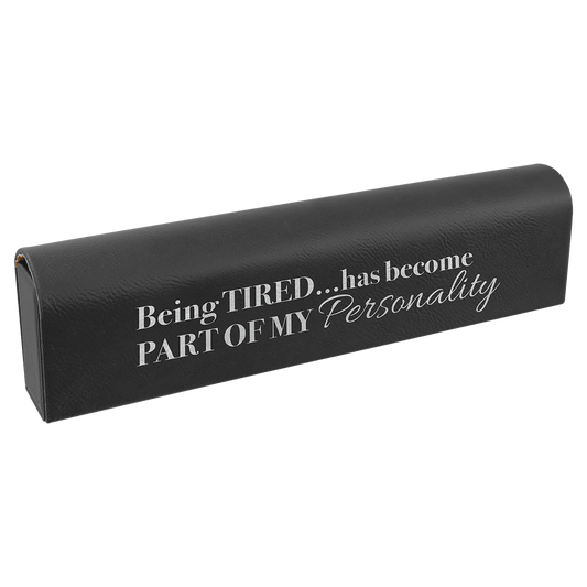 9 3/4" x 2 1/2" Black/Silver Laserable Leatherette Pill Box (Sold by Case of 10)
