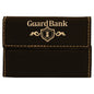 3 3/4" x 2 3/4" Black/Gold Laserable Leatherette Hard Business Card Holder (Sold by Case of 10)