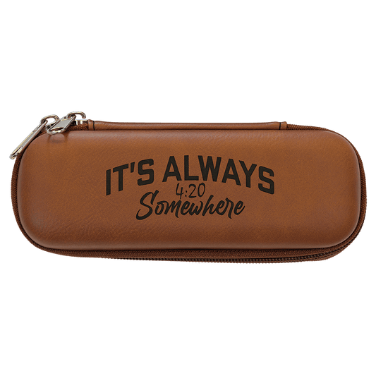 7" x 2 1/2" x 1 3/4" Rawhide Leatherette Smoke Case (Sold by Case of 6)
