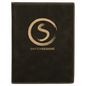 7" x 9" Black/Gold Laserable Leatherette Small Portfolio with Notepad (Sold by Case of 4)